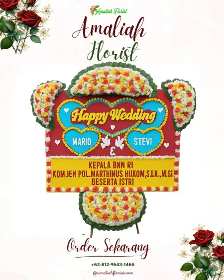 Papan Bunga Pernikahan Bingin Kuning